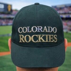 Vintage Colorado Rockies Snapback Hat Cap Nike MLB Black Unisex Adult
